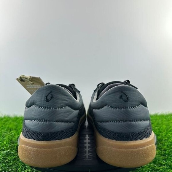 OluKai Punini Court Sneakers Men Size 8 Black Gum Leather Suede Shoes NEW - Picture 6 of 8